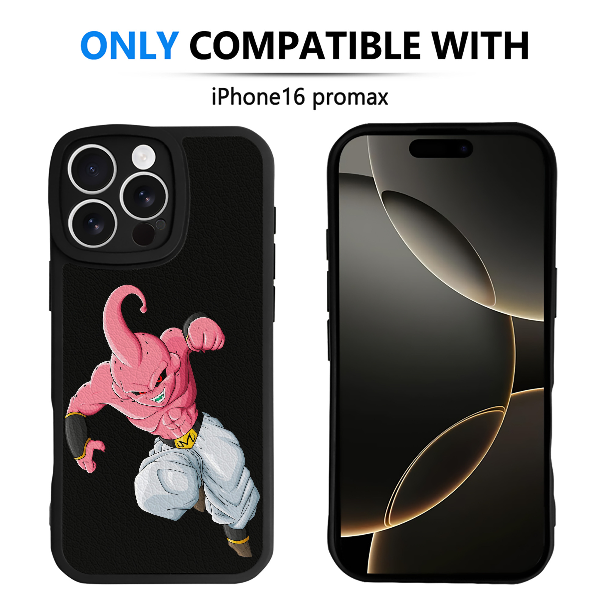 （画像用） ドラゴンボール 魔人ブウ DRAGON BALL Majin Buu 【iPhone 16シリーズ対応】シリコンスマホケース（レザー調） 材質：シリコン